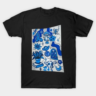 Blue doodles T-Shirt